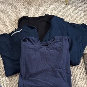 Men's Long Sleeve Tees - Navy and Black Mix
